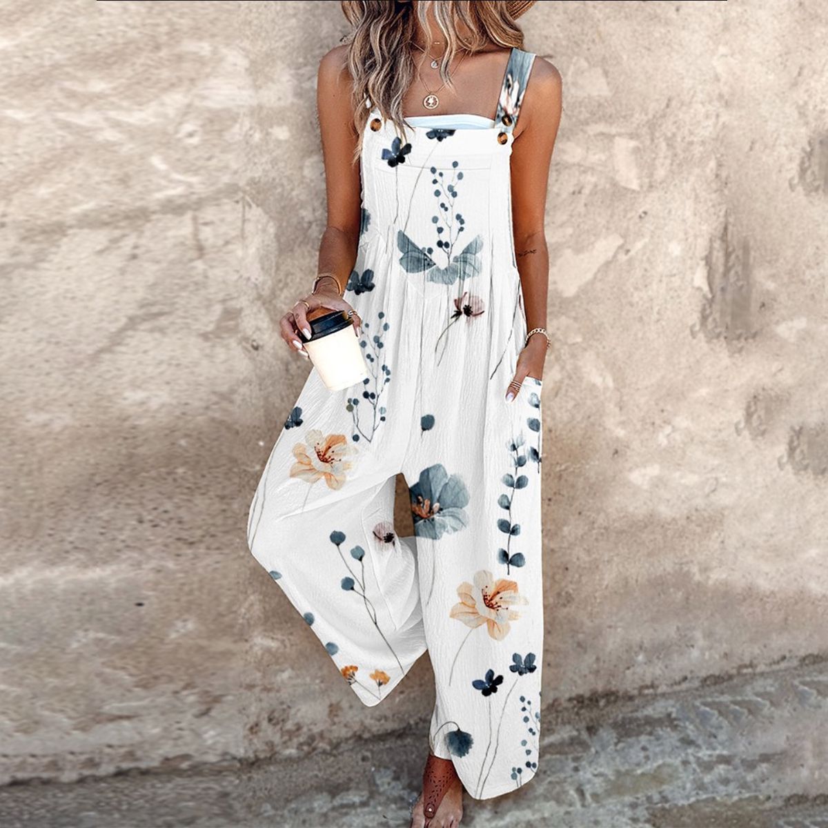 Mono cómodo con estampado de flor