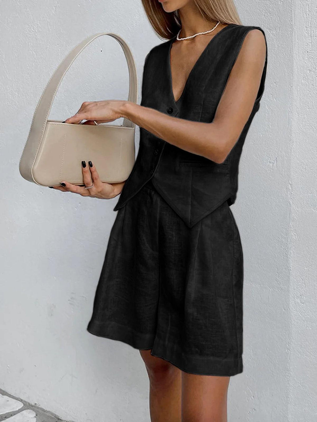 Conjunto de Chaleco y Pantalón de Lino