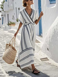 Vestido Largo Mediterráneo de Rayas