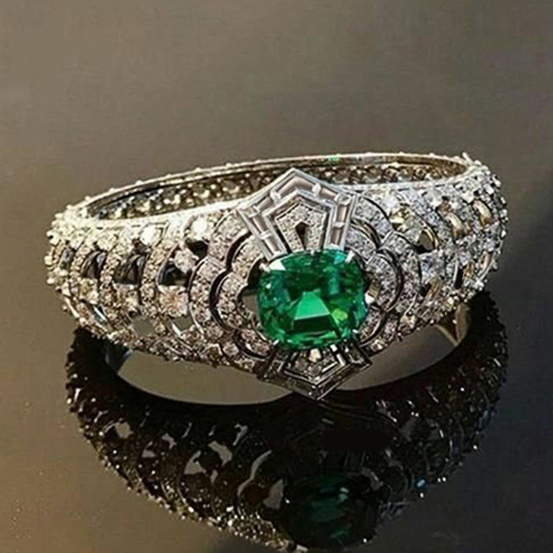 Anillo Art Déco Esmeralda