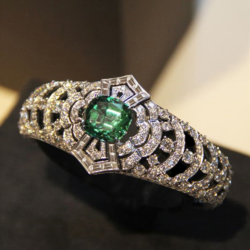 Anillo Art Déco Esmeralda