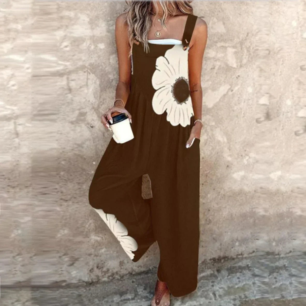 Mono cómodo con estampado de flor