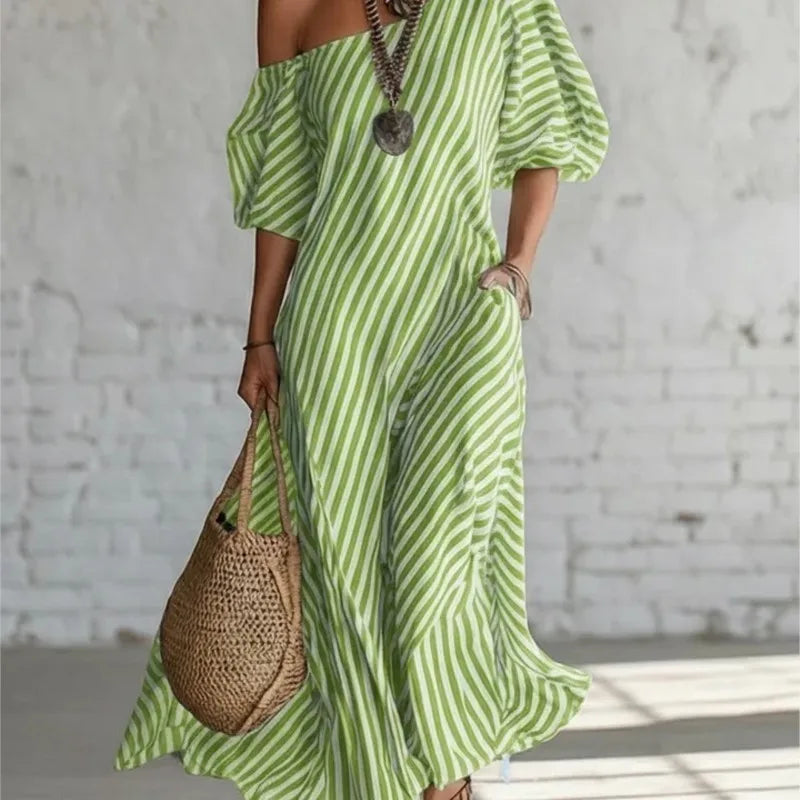 Vestidos Elegantes de Verano con Estampado a Rayas