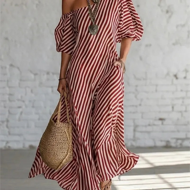 Vestidos Elegantes de Verano con Estampado a Rayas
