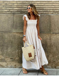 Vestido casual bohemio de cuadros vichy