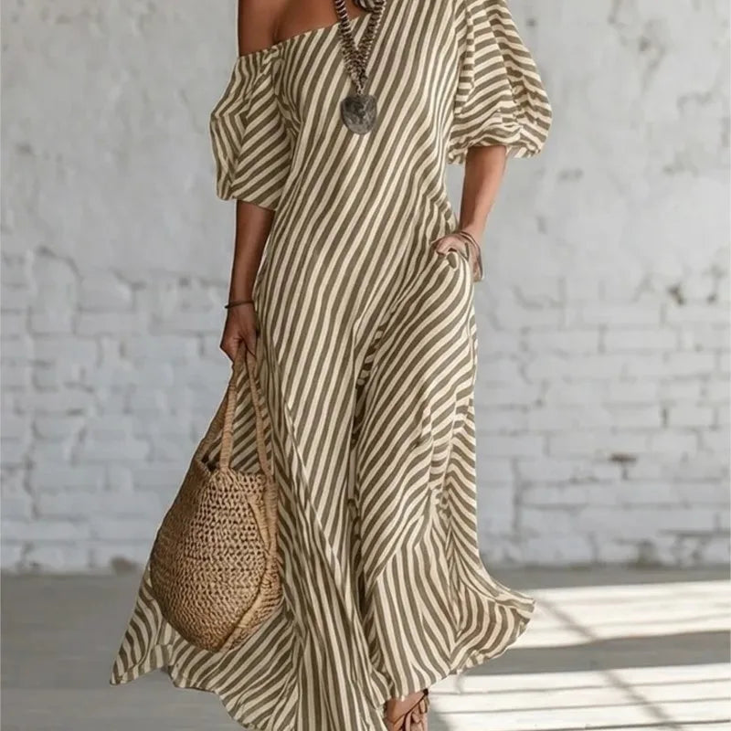 Vestidos Elegantes de Verano con Estampado a Rayas