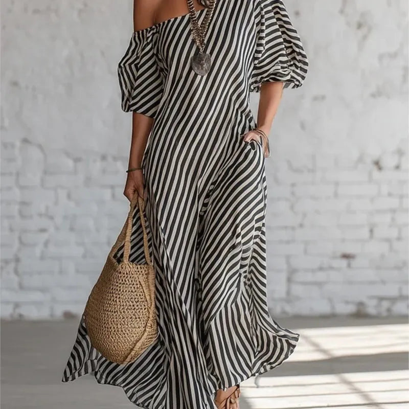 Vestidos Elegantes de Verano con Estampado a Rayas