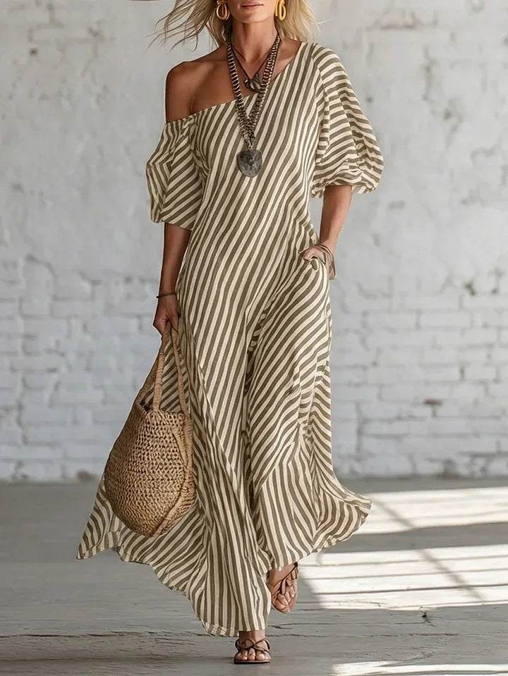Vestidos Elegantes de Verano con Estampado a Rayas