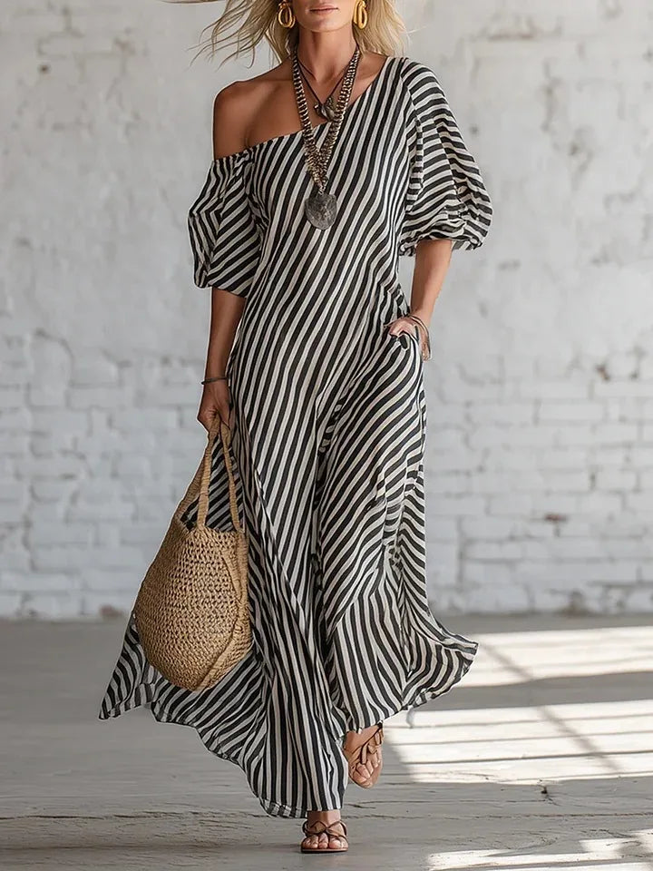 Vestidos Elegantes de Verano con Estampado a Rayas
