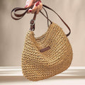 Bolso bandolera de paja tejida, bohemio.