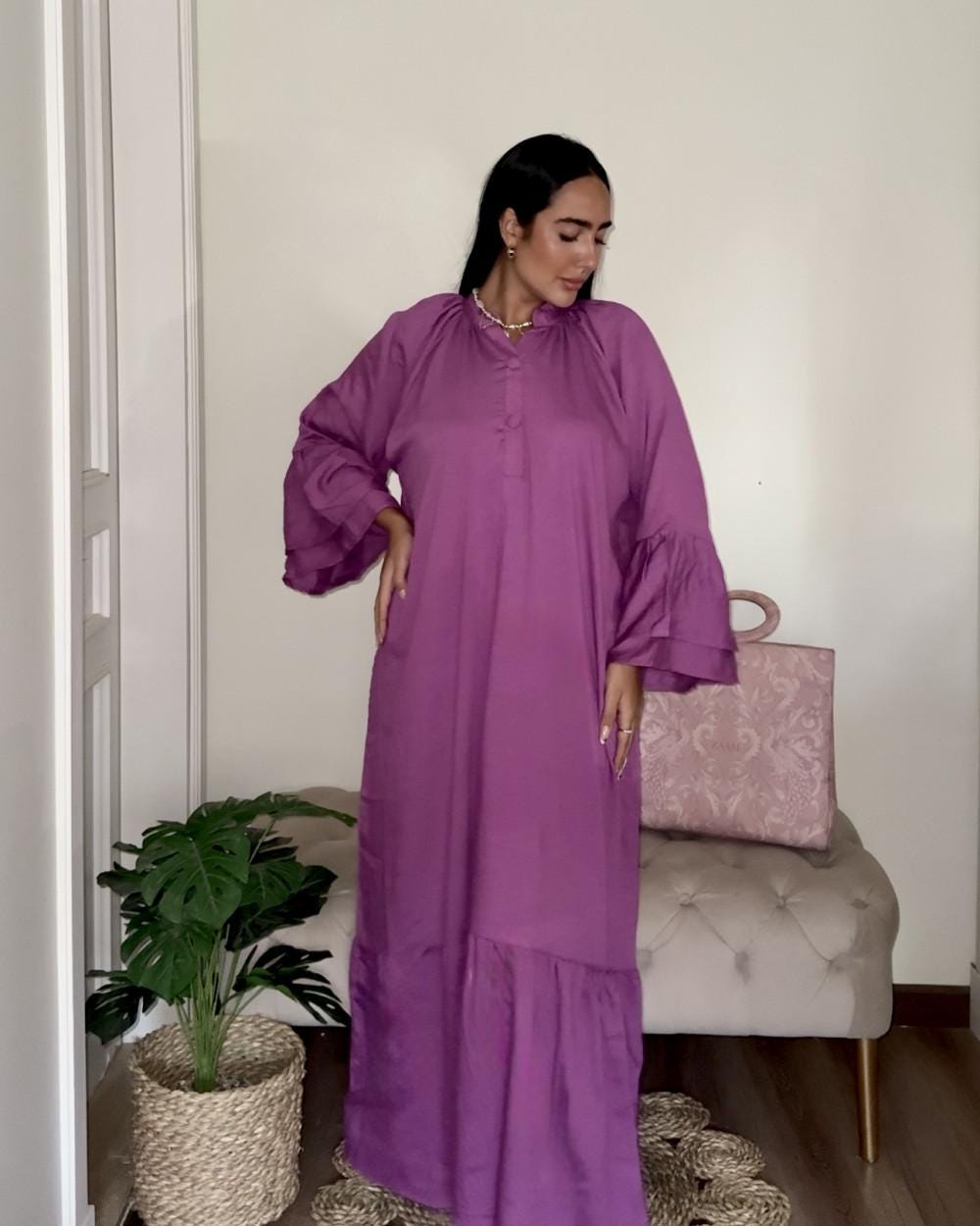 Vestido largo de lino