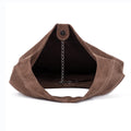 Bolso de piel de ante auténtica italiana, bolso grande para llevar a diario.