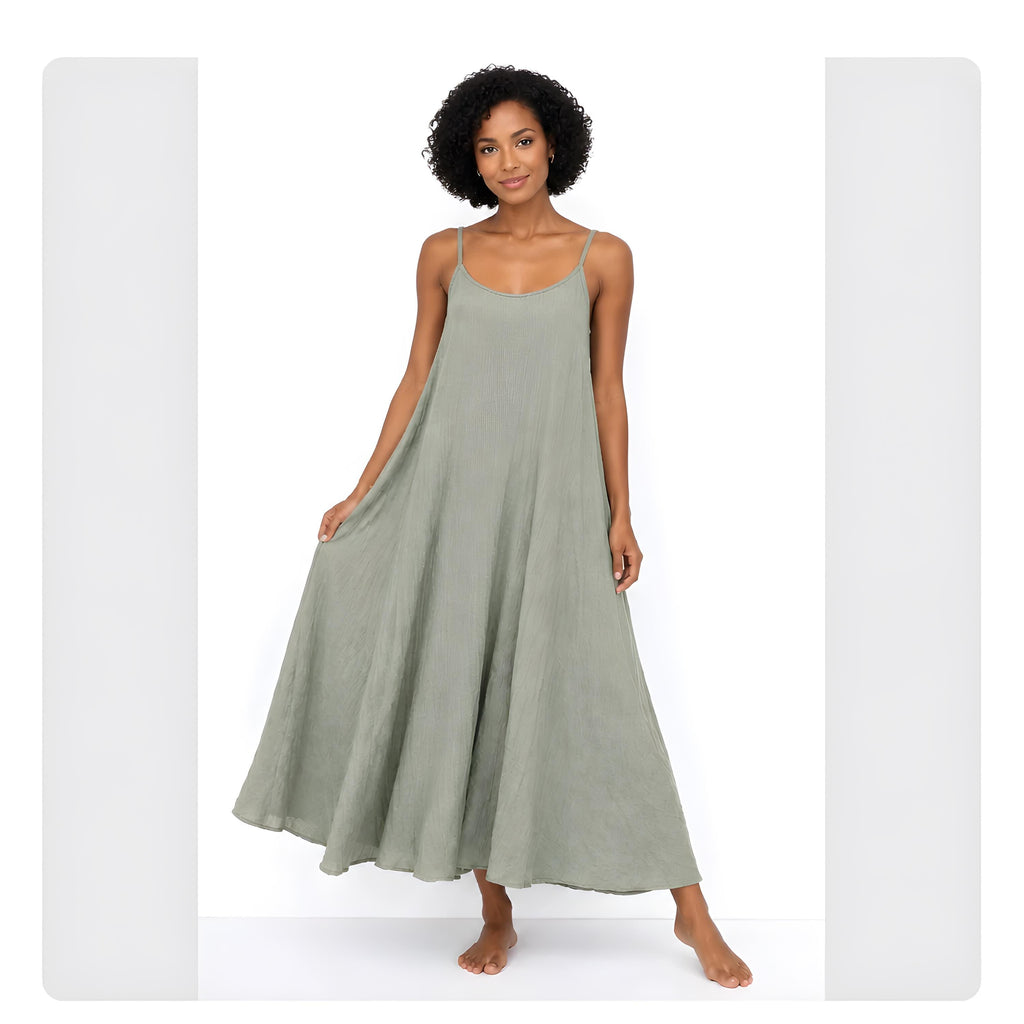Vestido de verano fluido con tirantes finos