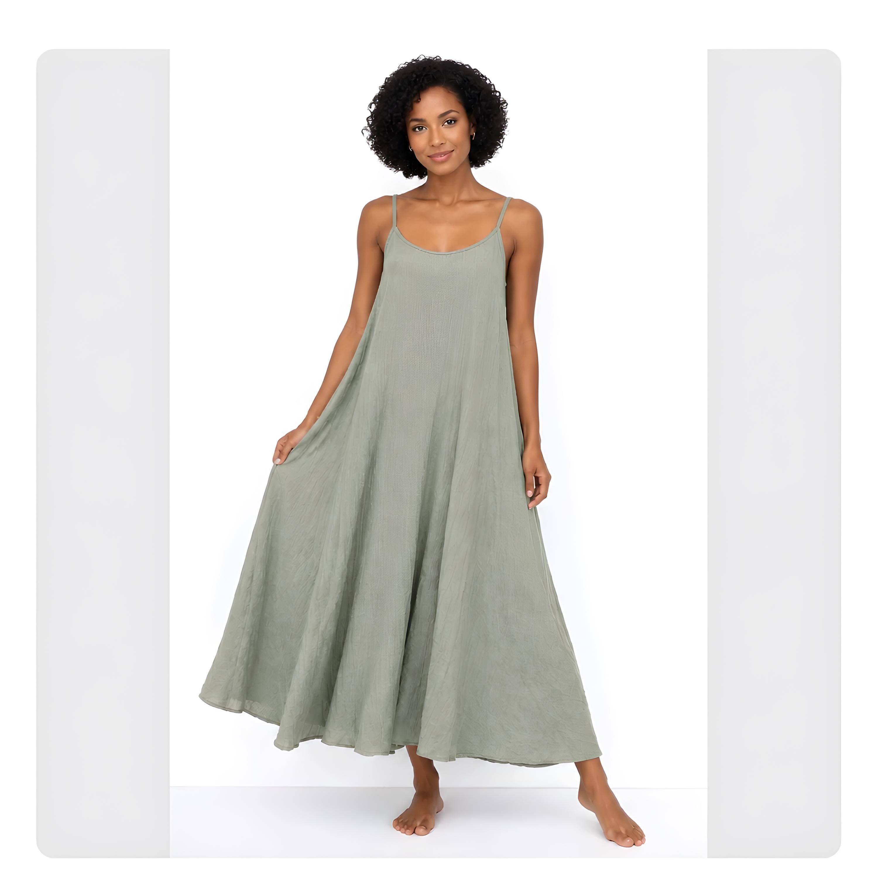 Vestido de verano fluido con tirantes finos