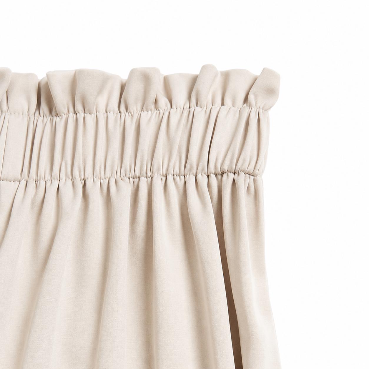 Pantalones de talle alto y pierna ancha con cintura elástica plisada.