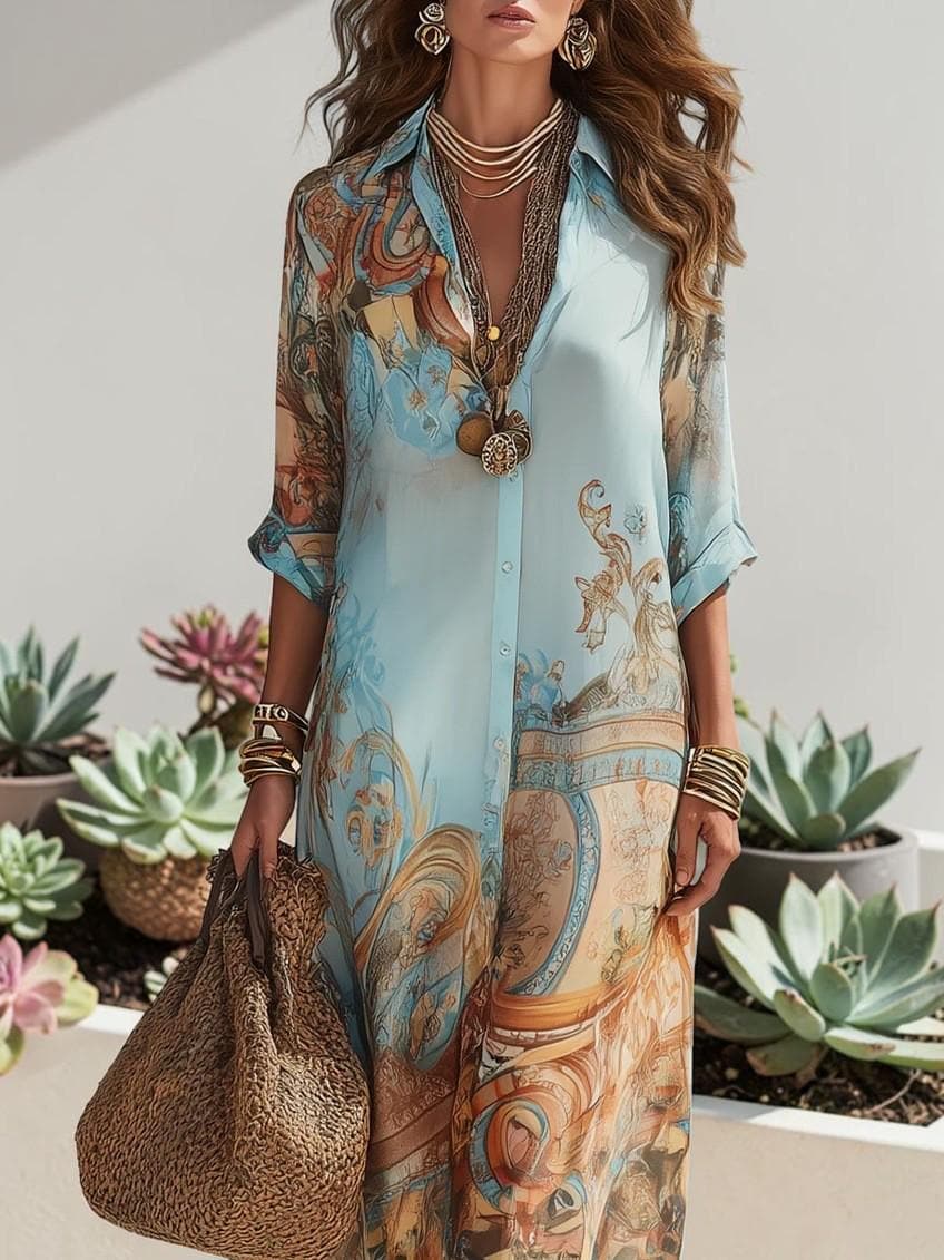 Vestido largo bohemio.