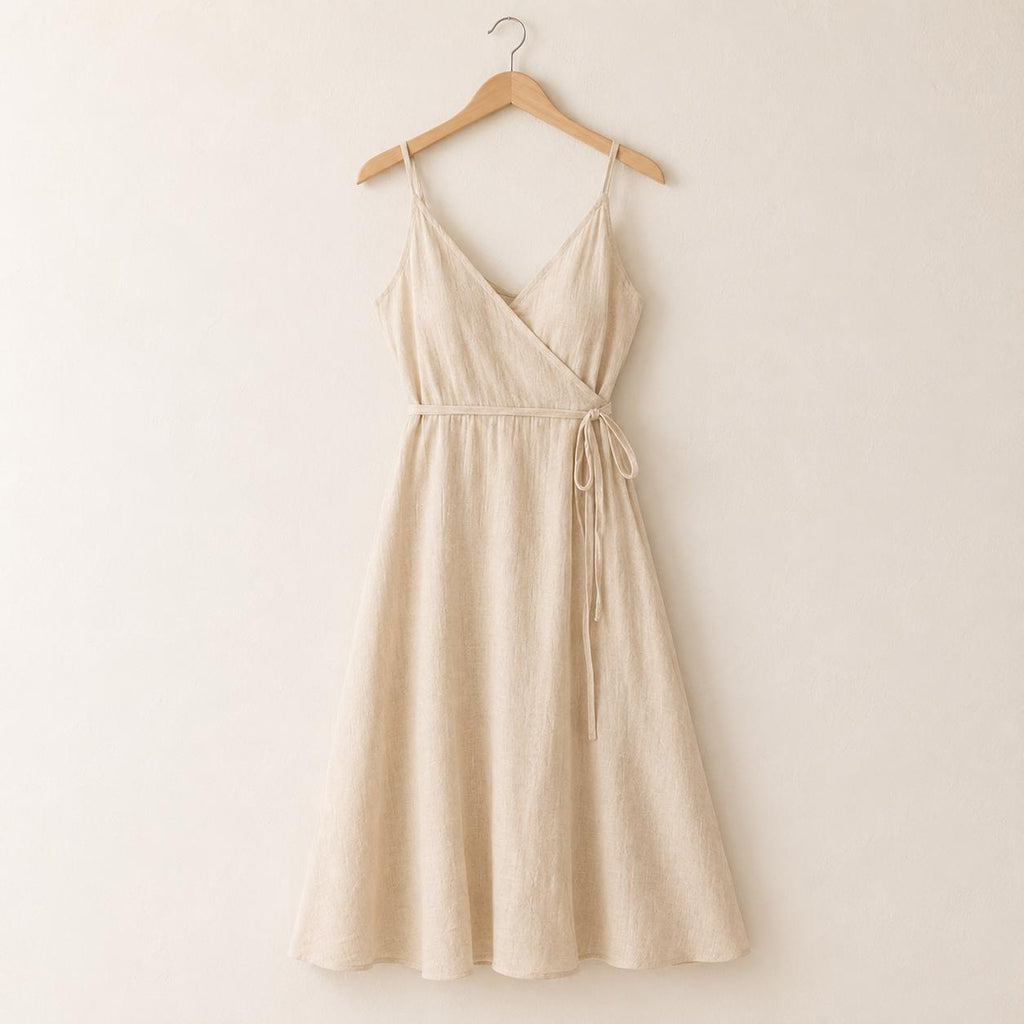 Vestido cruzado de gasa de algodón,  estilo bohemio
