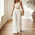 Pantalones plisados de pierna ancha