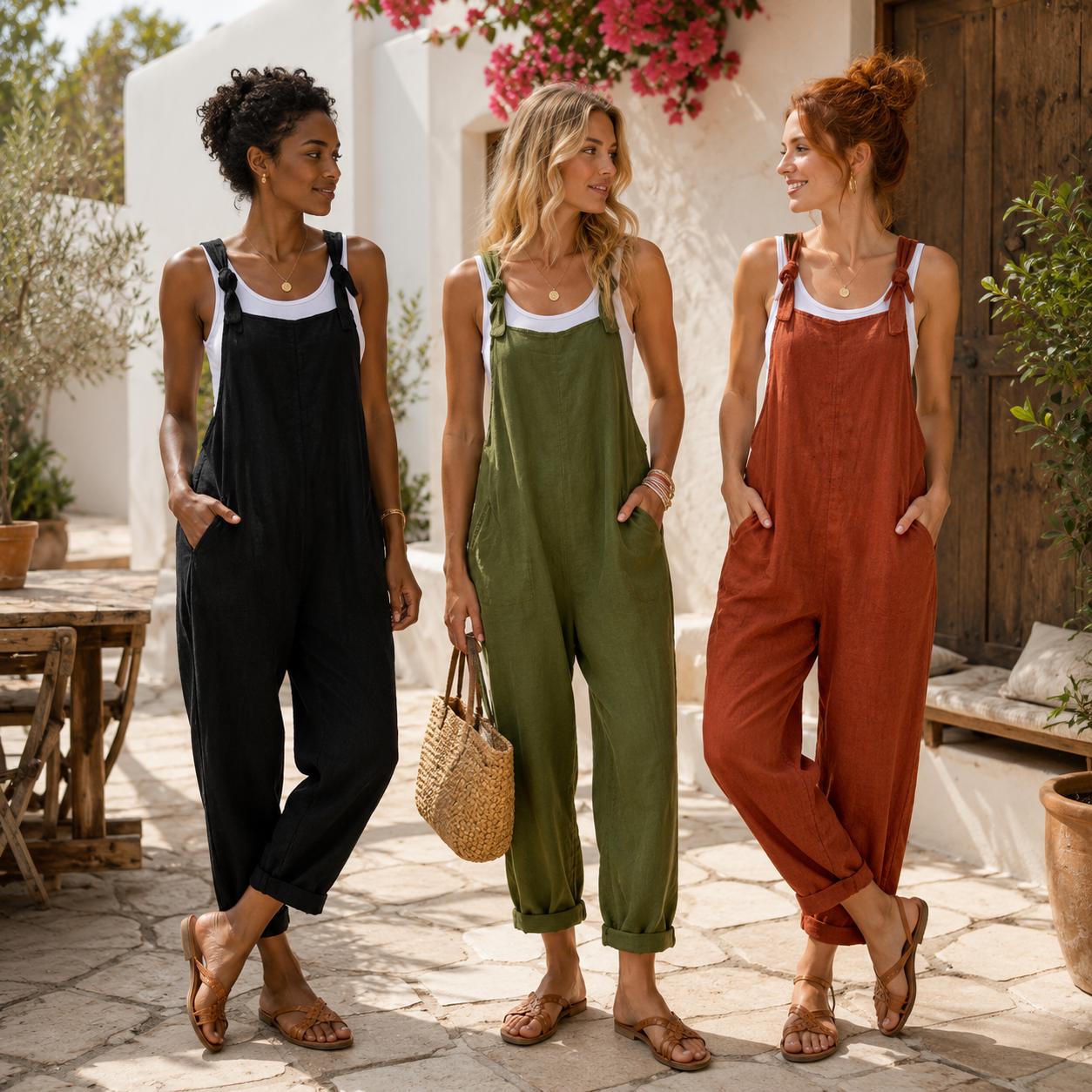 Mono bohemio de lino para mujer.