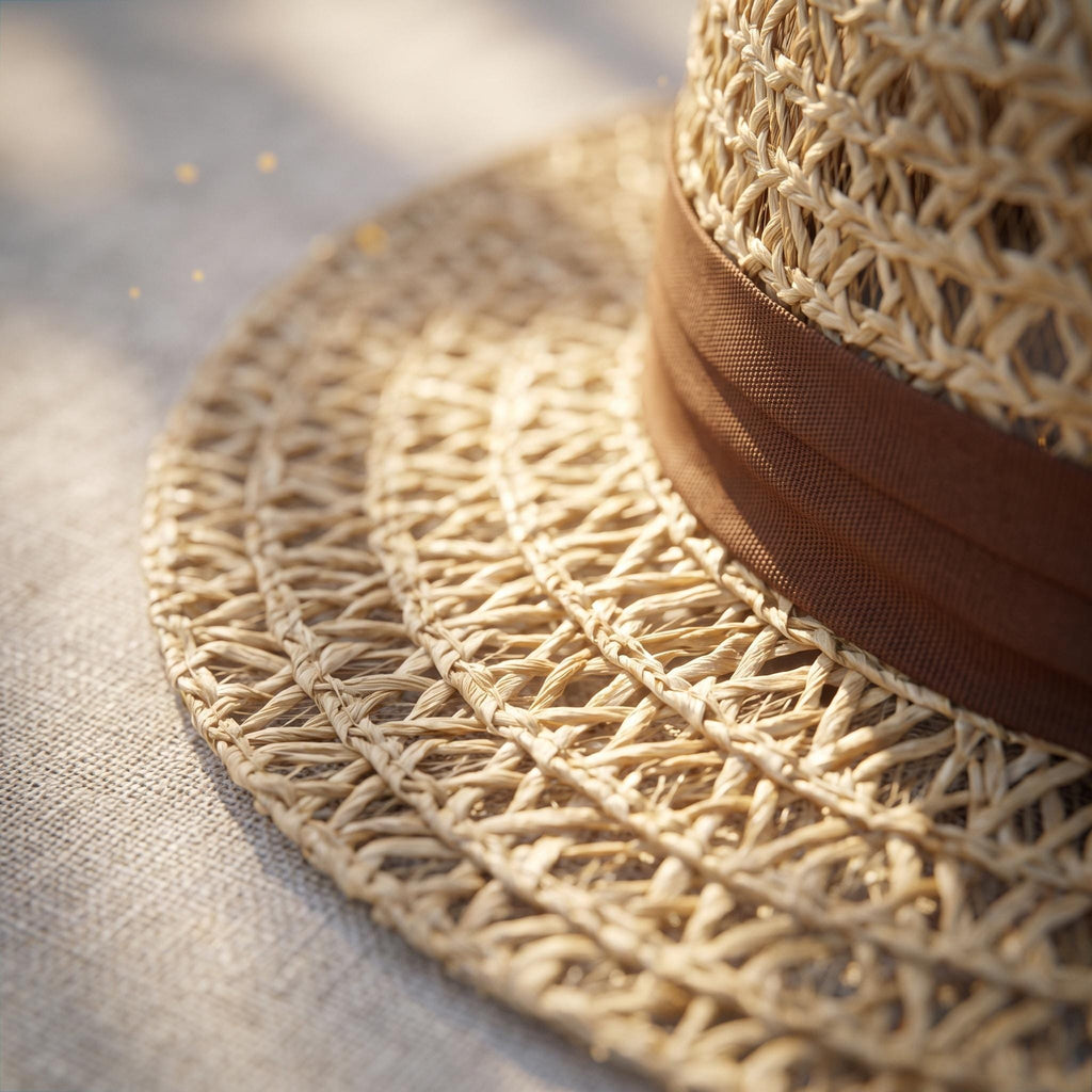 Sombrero de paja estilo canotier francés para mujer.