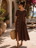 Vestido midi y casual de algodón
