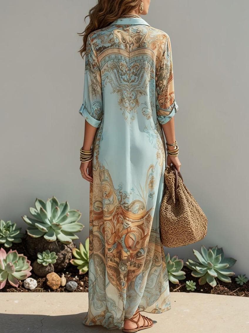 Vestido largo bohemio.