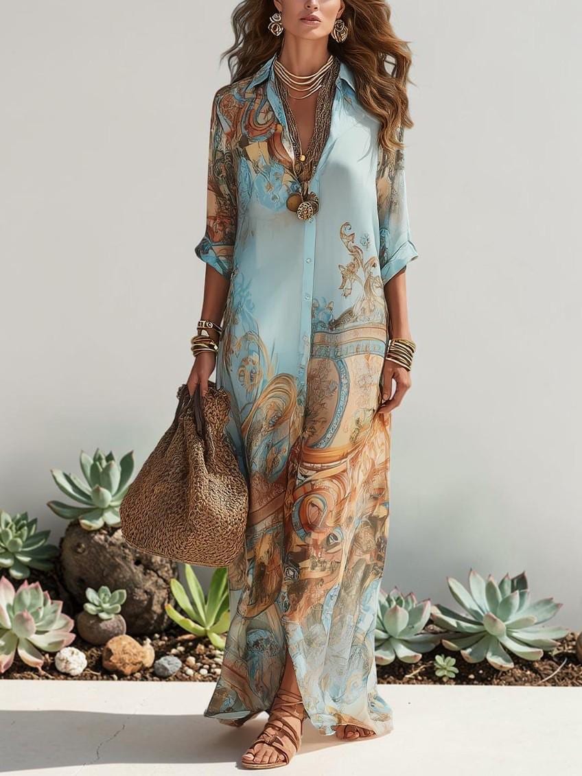 Vestido largo bohemio.