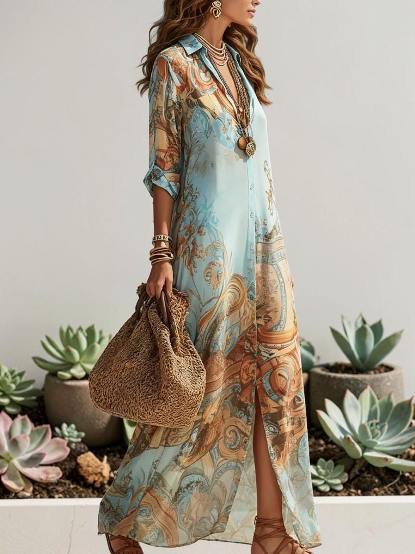Vestido largo bohemio.