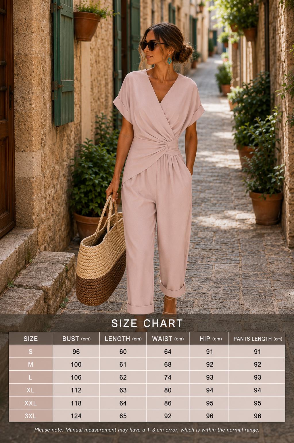 Conjunto de top cruzado y pantalón elegante