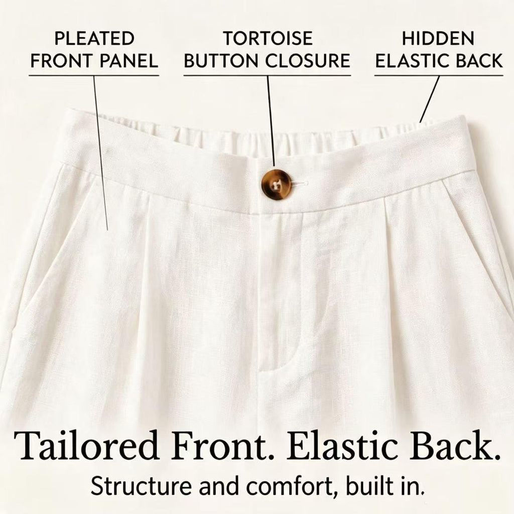 Pantalones plisados de pierna ancha