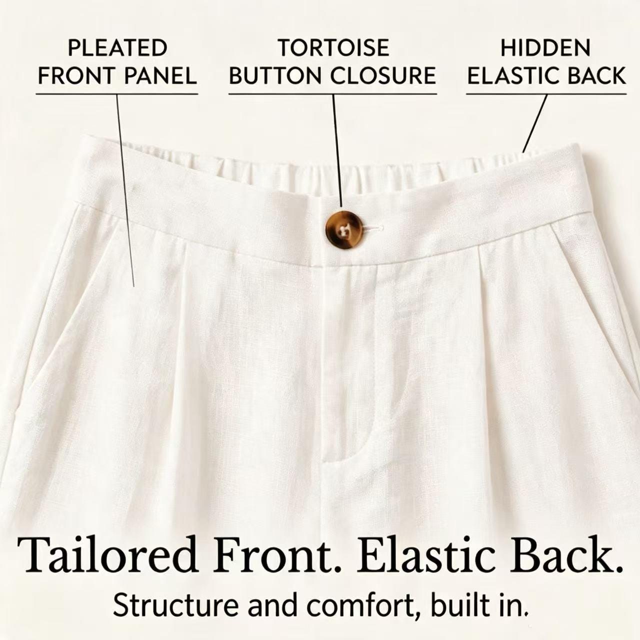 Pantalones plisados de pierna ancha