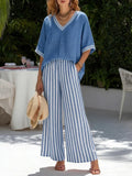 Conjunto de Dos Piezas con Pantalón Palazzo a Raya